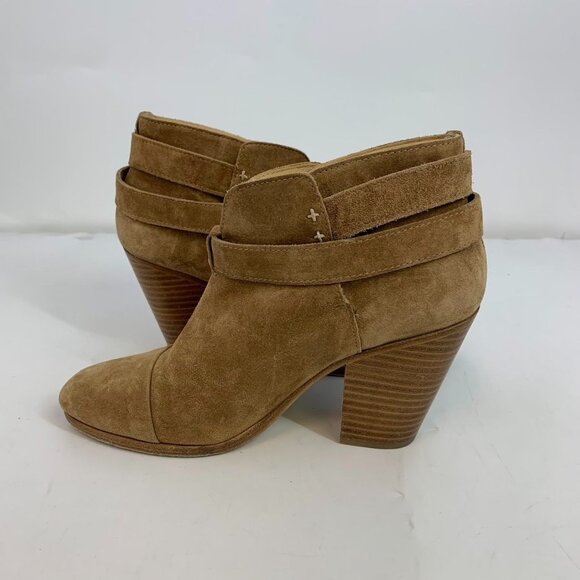 Rag & Bone Women's Harrow‎ Stacked Heel Ankle Bootie Boots Suede Taupe SZ 39/9 - Picture 3 of 14